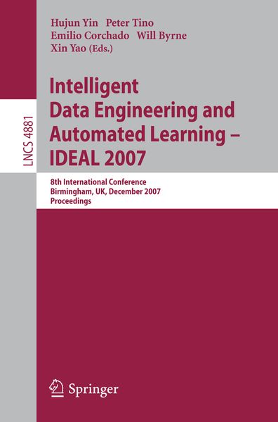 Produktbild: Intelligent Data Engineering and Automated Learning - IDEAL 2007