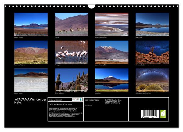 Produktbild: ATACAMA Wunder der Natur (Wandkalender 2026 DIN A3 quer), CALVENDO Monatskalender
