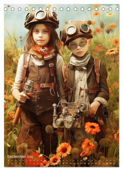 Produktbild: Steampunk Kinderwelt (Tischkalender 2026 DIN A5 hoch), CALVENDO Monatskalender