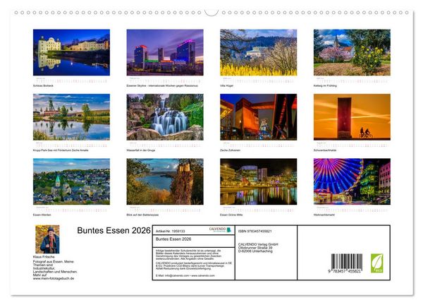 Produktbild: Buntes Essen 2026 (hochwertiger Premium Wandkalender 2026 DIN A2 quer), Kunstdruck in Hochglanz