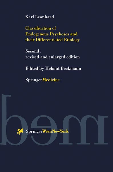 Produktbild: Classification of Endogenous Psychoses and their Differentiated Etiology