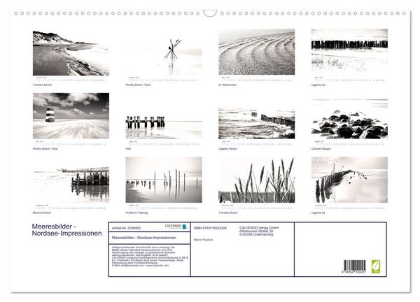 Produktbild: Meeresbilder - Nordsee-Impressionen (Wandkalender 2026 DIN A2 quer), CALVENDO Monatskalender