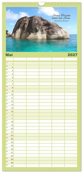 Produktbild: Familienplaner 2027 - Ruhe und Gelassenheit 2027 mit 5 Spalten (Wandkalender, 21 x 45 cm) CALVENDO