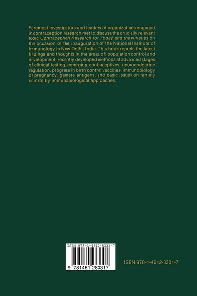 Produktbild: Contraception Research for Today and the Nineties