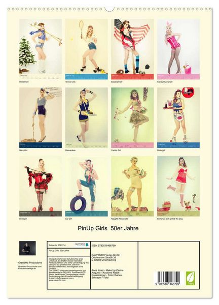 Produktbild: PinUp Girls 50er Jahre (hochwertiger Premium Wandkalender 2026 DIN A2 hoch), Kunstdruck in Hochglanz