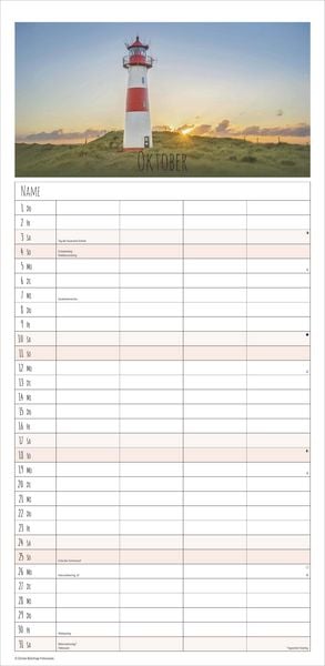 Produktbild: Familienplaner Seeblick 2026 - Familien-Timer 22x45 cm - mit Ferienterminen - 4 Spalten - Wand-Planer - mit vielen Zusatzinformationen - Alpha Edition