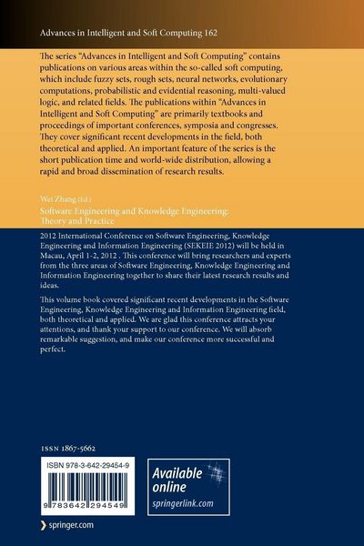 Produktbild: Software Engineering and Knowledge Engineering: Theory and Practice