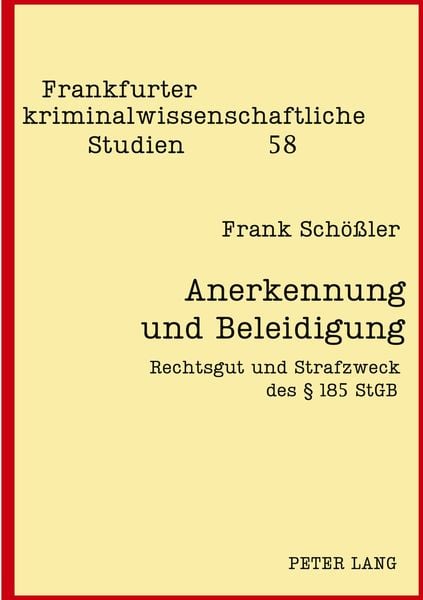 Produktbild: Anerkennung und Beleidigung