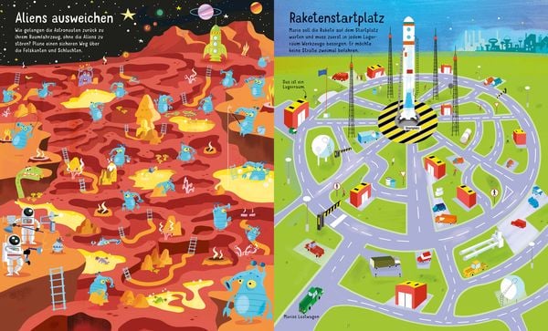 Puzzle & Buch: Labyrinthe-Reise durchs All