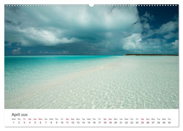 Produktbild: Caribbean beaches and the shades of blue (High Quality Premium Wall Calendar 2026 DIN A2 landscape),CALVENDO 12 Month Wall Calendar