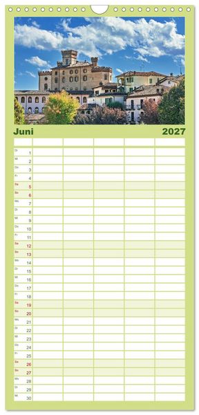 Produktbild: Familienplaner 2027 - Piemont - Norditaliens stille Sch&ouml;nheit mit 5 Spalten (Wandkalender, 21 x 45 cm) CALVENDO