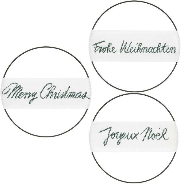 Produktbild: Stickpackung Gez&auml;hlter Kreuzstich, Band Schriftzug "Frohe Weihnachten"