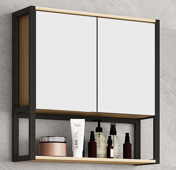 Produktbild: Holz Metall Spiegelschrank Spiegel Edino 60x60