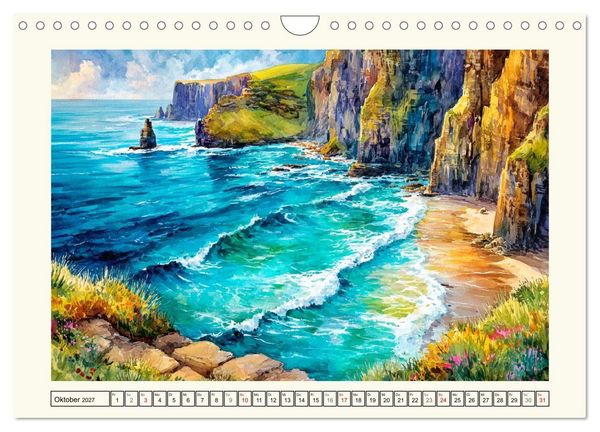 Produktbild: Irland. K&uuml;nstlerische Aquarelle zwischen K&uuml;ste und Hochland (Wandkalender 2027 DIN A4 quer), CALVENDO Monatskalender