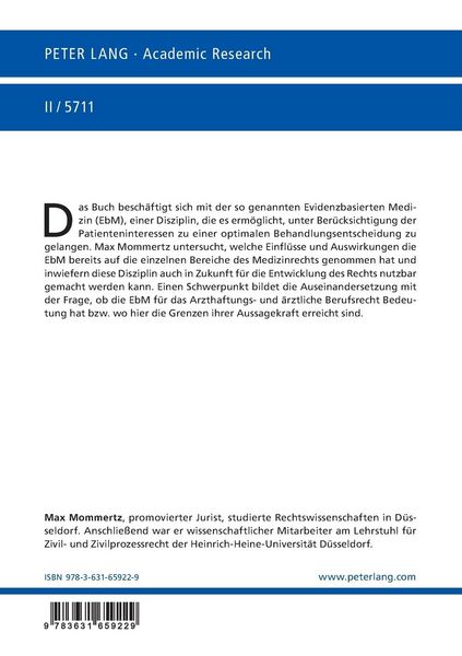 Produktbild: Einfl&uuml;sse und Auswirkungen der Evidenzbasierten Medizin auf das Medizinrecht