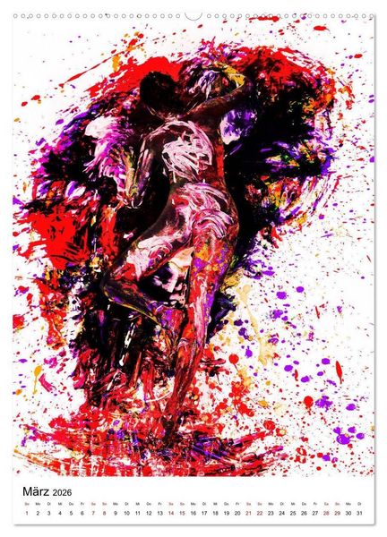 Produktbild: Farbakte - Action Paintings (Wandkalender 2026 DIN A2 hoch), CALVENDO Monatskalender