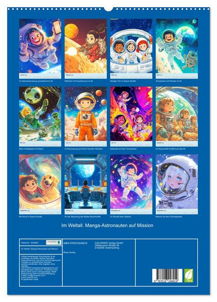 Produktbild: Im Weltall. Manga-Astronauten auf Mission (hochwertiger Premium Wandkalender 2026 DIN A2 hoch), Kunstdruck in Hochglanz