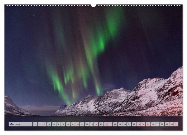 Produktbild: Aurora Borealis: Polarlichter in Norwegen (hochwertiger Premium Wandkalender 2026 DIN A2 quer), Kunstdruck in Hochglanz