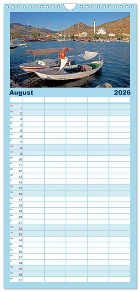 Produktbild: Familienplaner 2026 - Sommer an der T&uuml;rkischen &Auml;g&auml;is mit 5 Spalten (Wandkalender, 21 x 45 cm) CALVENDO