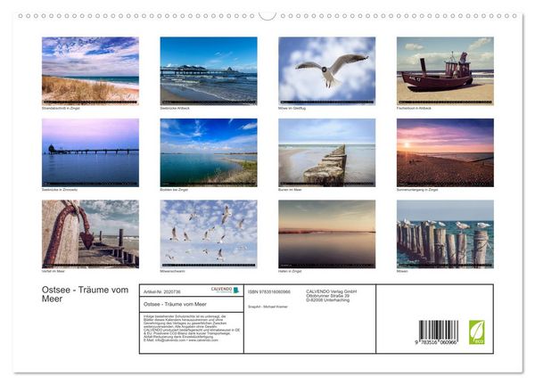 Produktbild: Ostsee - Tr&auml;ume vom Meer (hochwertiger Premium Wandkalender 2026 DIN A2 quer), Kunstdruck in Hochglanz