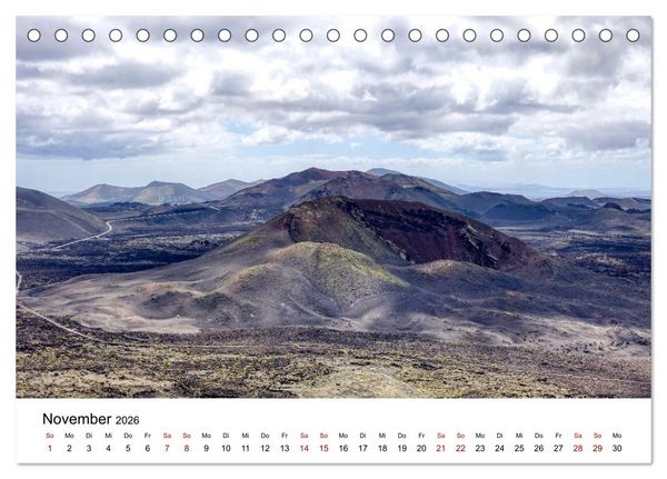 Produktbild: Lanzarote - Insel der spektakul&auml;ren Landschaften (Tischkalender 2026 DIN A5 quer), CALVENDO Monatskalender