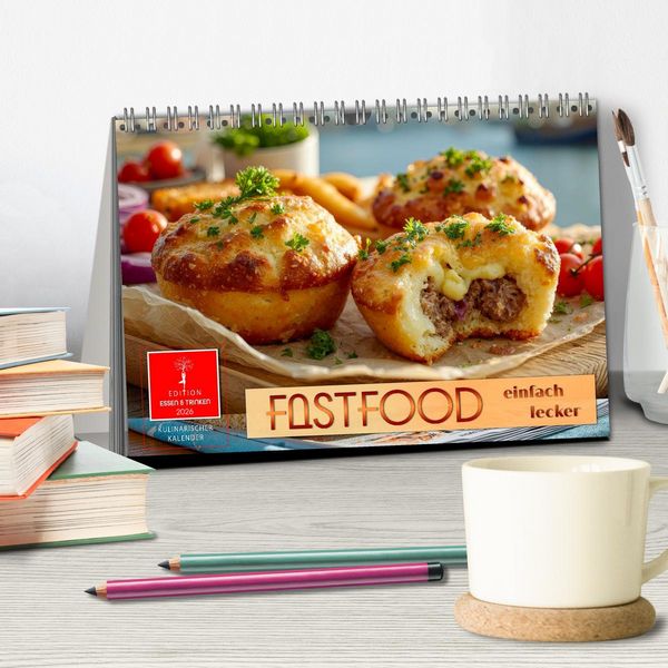 Produktbild: Fastfood einfach lecker (Tischkalender 2026 DIN A5 quer), CALVENDO Monatskalender