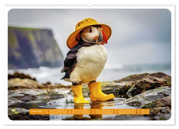 Produktbild: Lustige Papageientaucher (hochwertiger Premium Wandkalender 2027 DIN A2 quer), Kunstdruck in Hochglanz