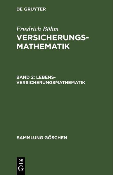 Produktbild: Lebensversicherungsmathematik