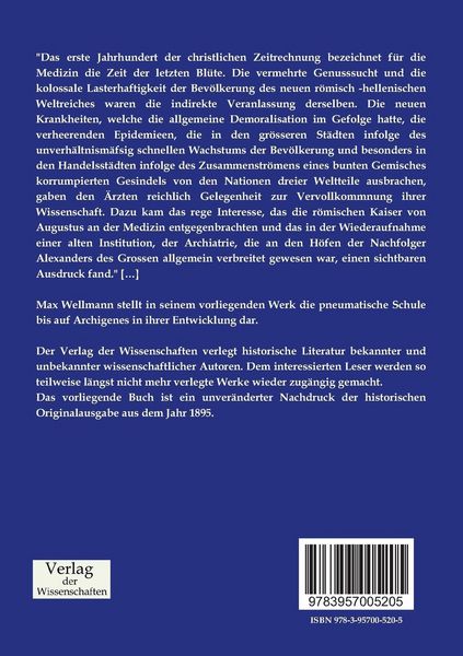 Produktbild: Die pneumatische Schule bis auf Archigenes