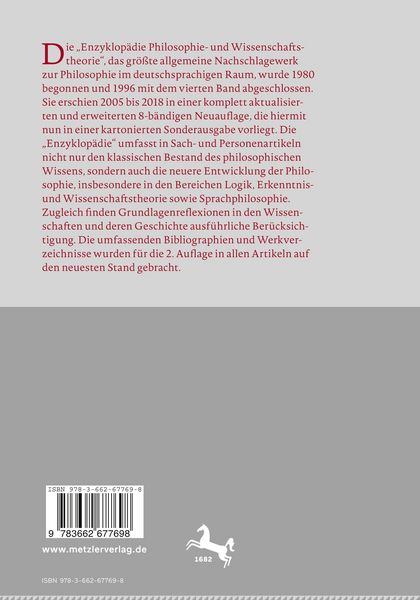 Produktbild: Enzyklop&auml;die Philosophie und Wissenschaftstheorie
