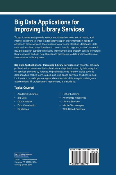 Produktbild: Big Data Applications for Improving Library Services