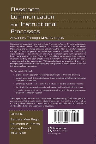 Produktbild: Classroom Communication and Instructional Processes