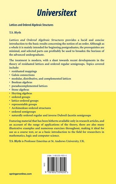 Produktbild: Lattices and Ordered Algebraic Structures