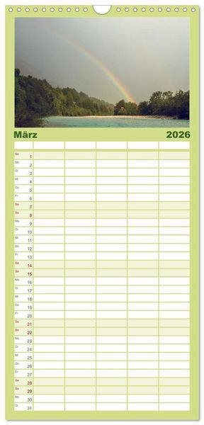 Produktbild: Familienplaner 2026 - Slowenische Landschaften mit 5 Spalten (Wandkalender, 21 x 45 cm) CALVENDO
