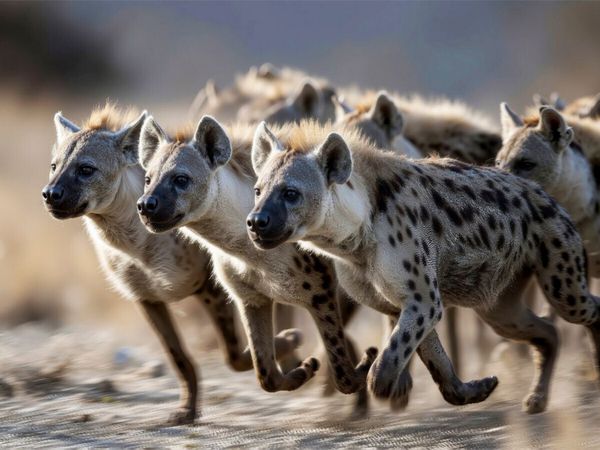 Produktbild: CALVENDO Puzzle Ein Rudel auf der Flucht | 1000 Teile Lege-Gr&ouml;&szlig;e 64x48cm Foto-Puzzle f&uuml;r gl&uuml;ckliche Stunden