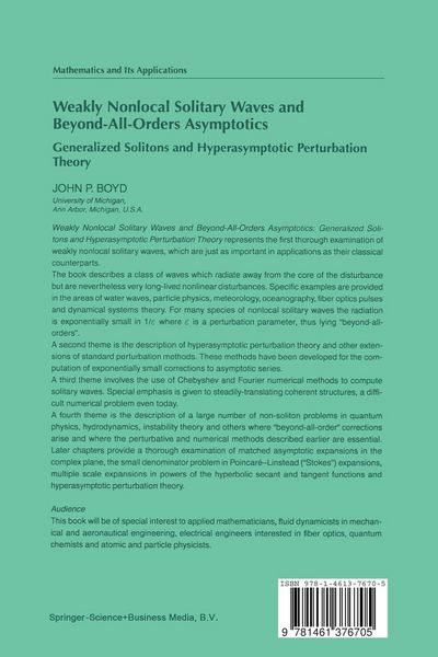 Produktbild: Weakly Nonlocal Solitary Waves and Beyond-All-Orders Asymptotics