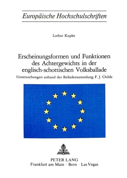 Produktbild: Erscheinungsformen und Funktionen des Achtergewichts in der englisch-schottischen Volksballade
