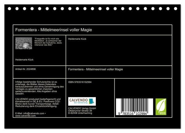 Produktbild: Formentera - Mittelmeerinsel voller Magie (Tischkalender 2026 DIN A5 quer), CALVENDO Monatskalender