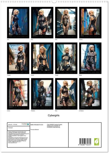 Cybergirls (hochwertiger Premium Wandkalender 2024 DIN A2 hoch), Kunstdruck in Hochglanz