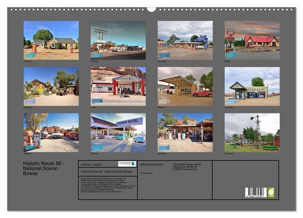 Produktbild: Historic Route 66 - National Scenic Byway (Wandkalender 2026 DIN A2 quer), CALVENDO Monatskalender