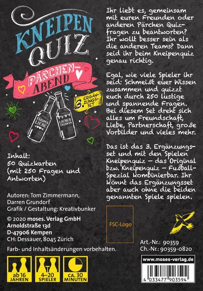 Produktbild: Kneipenquiz P&auml;rchenabend