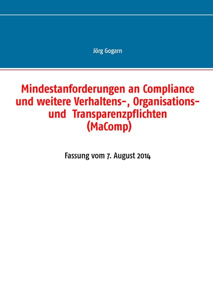 Produktbild: Mindestanforderungen an Compliance und weitere Verhaltens-, Organisations- und Transparenzpflichten (MaComp)
