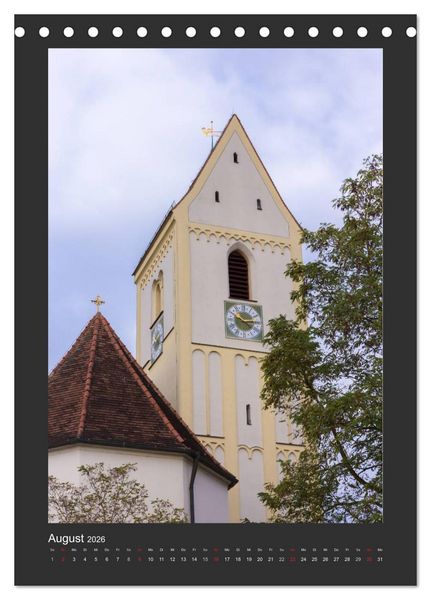 Produktbild: Kircht&uuml;rme im Landkreis F&uuml;rstenfeldbruck (Tischkalender 2026 DIN A5 hoch), CALVENDO Monatskalender