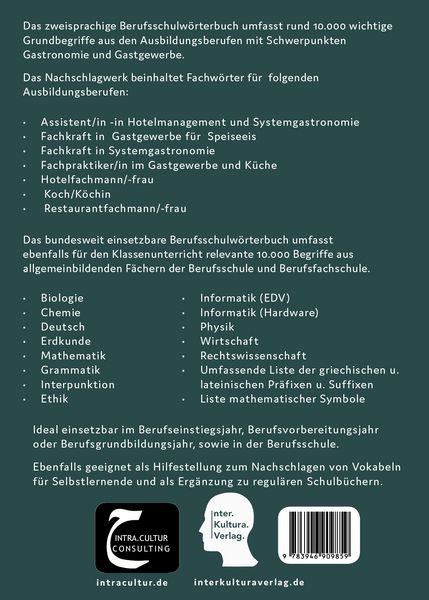 Produktbild: Interkultura Berufsschulw&ouml;rterbuch f&uuml;r Gastronomie und Gastgewerbe. Deutsch-Arabisch