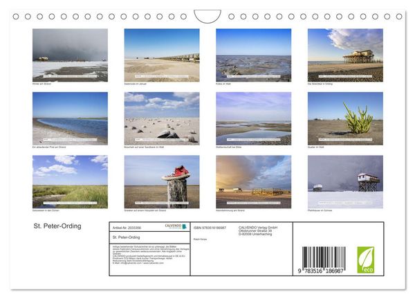 Produktbild: St. Peter-Ording (Wandkalender 2026 DIN A4 quer), CALVENDO Monatskalender