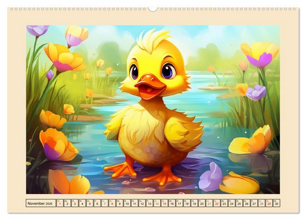 Produktbild: Lustige Enten. Niedlich und farbenfroh (hochwertiger Premium Wandkalender 2026 DIN A2 quer), Kunstdruck in Hochglanz
