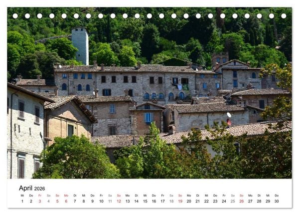 Produktbild: Gubbio - die mittelalterliche Stadt in Umbrien (Tischkalender 2026 DIN A5 quer), CALVENDO Monatskalender