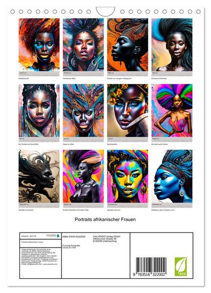 Produktbild: Portraits afrikanischer Frauen (Wandkalender 2026 DIN A4 hoch), CALVENDO Monatskalender