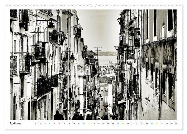 Produktbild: Lissabon One Day (Wandkalender 2026 DIN A2 quer), CALVENDO Monatskalender