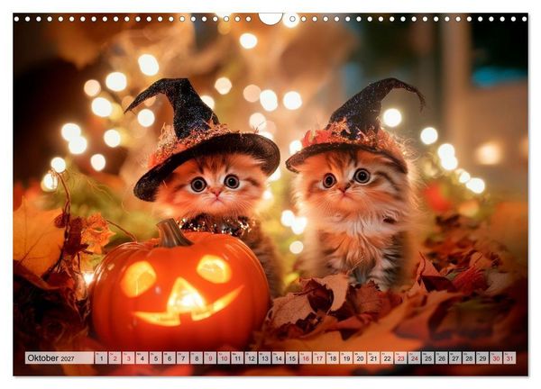 Produktbild: Kleine K&auml;tzchen - Ein Jahr voller Samtpfotenzauber (Wandkalender 2027 DIN A3 quer), CALVENDO Monatskalender